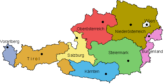 Karte von sterreich